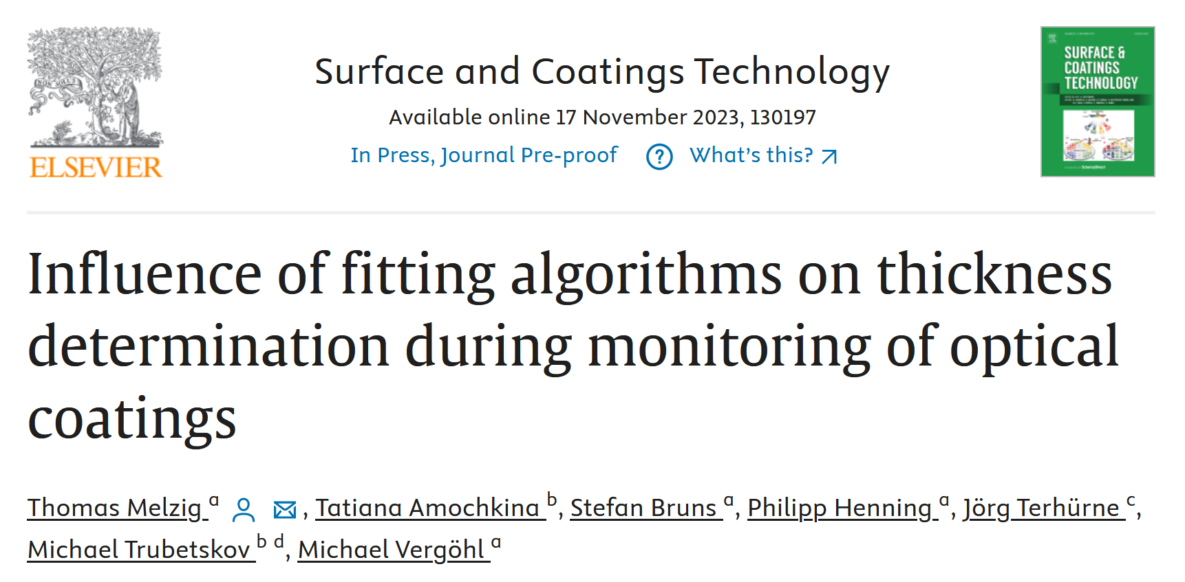 Influence of fitting algorithms on thickness determination during monitoring of optical coatings
